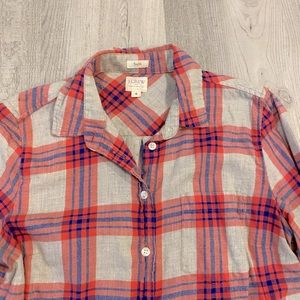 J Crew Flannel Plaid Button Down Shirt